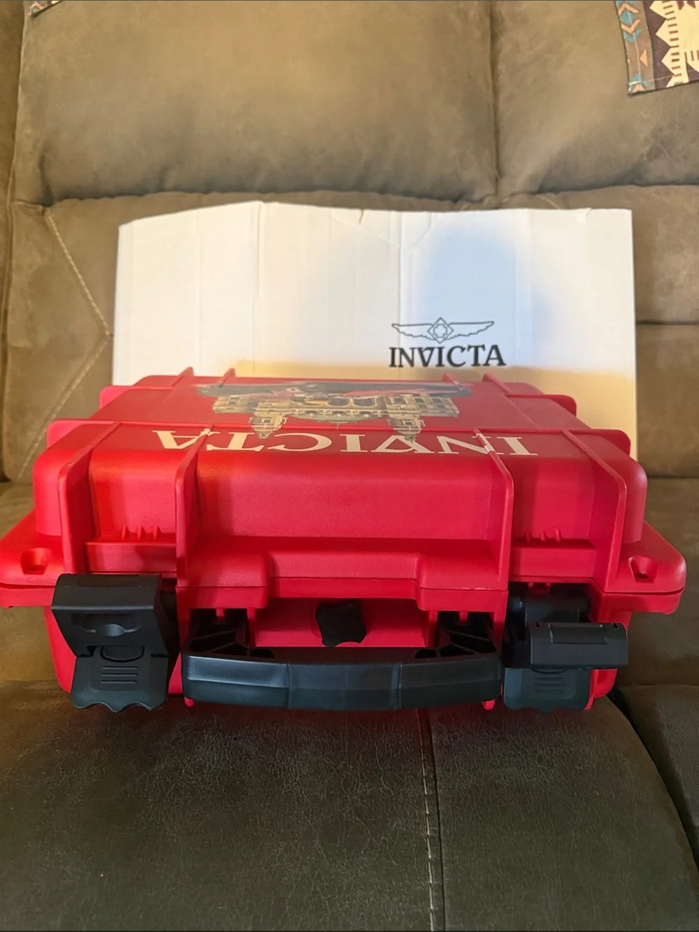 Invicta Red Hard Shell Watch Case 8 slots with Racing Graphic